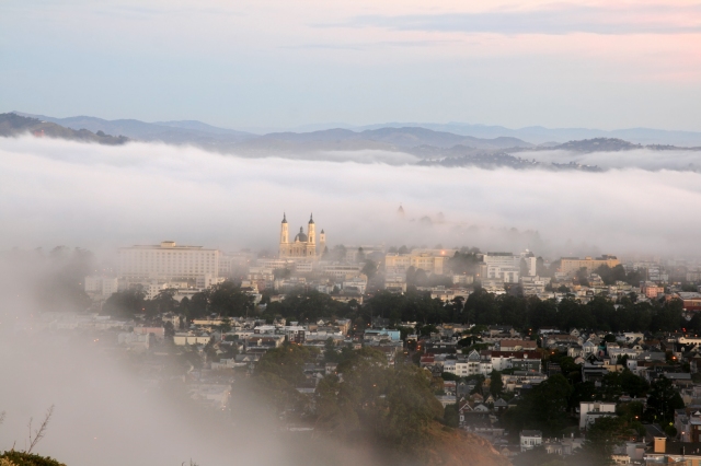 Morning fog over San Francisco.